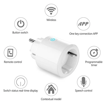 

New Home WiFi Smart Power Socket Remote Control Wireless Timer Switch Outlet EU Plug DOM668