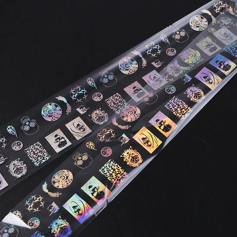 

New Laser 3D Nail Sticker Mixed Style Nail Foil Skeleton Image Packaging DIY Nail Decorative