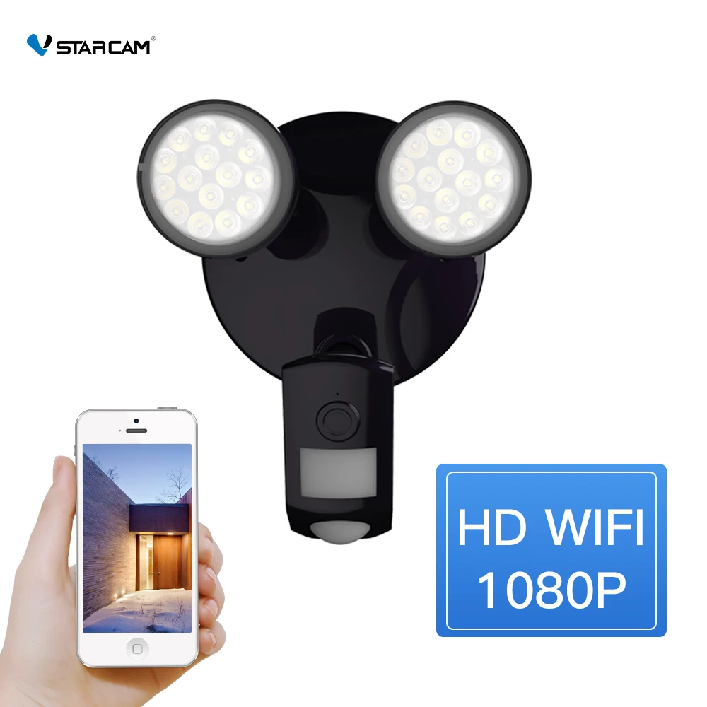 

Vstarcam Outdoor HD 1080P WIFI lED Floodlight Camera Ip66 Waterproof IP Camera PIR Motion Detection, Two-way Night Vision Camera