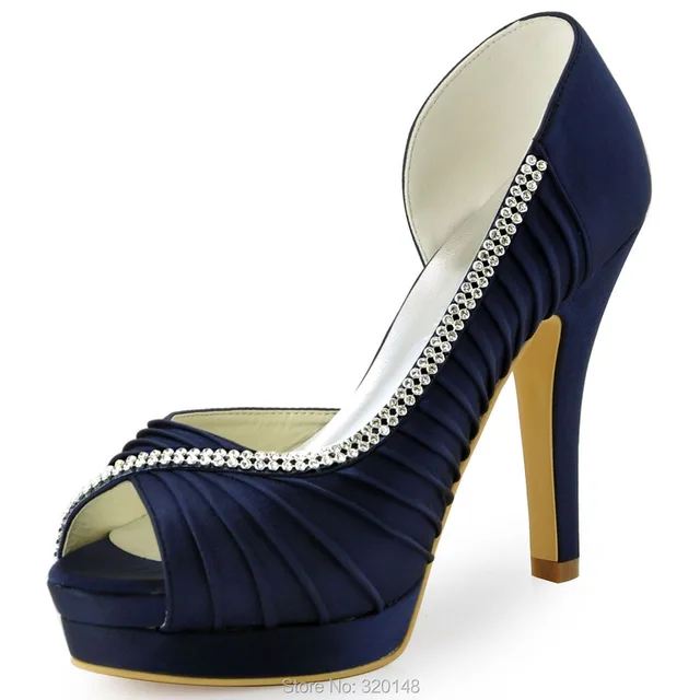 bridal shoes navy blue