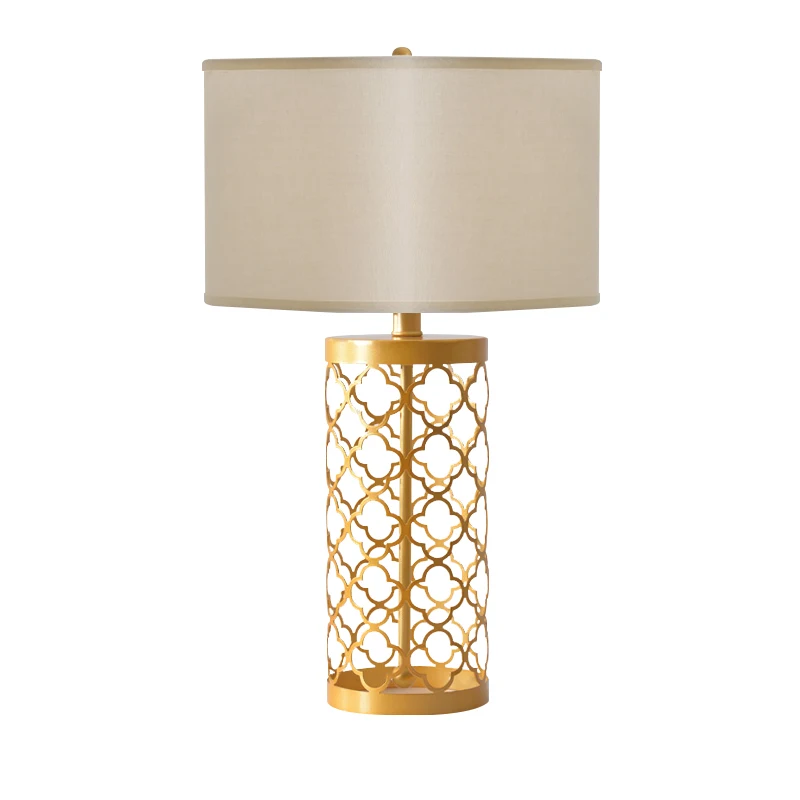 Modern Simple Real Brass Table Lamps Study Light Bedroom Bedside Lights Cloth Lampshade Home Lighting Led Desk E27 Bulb | Освещение