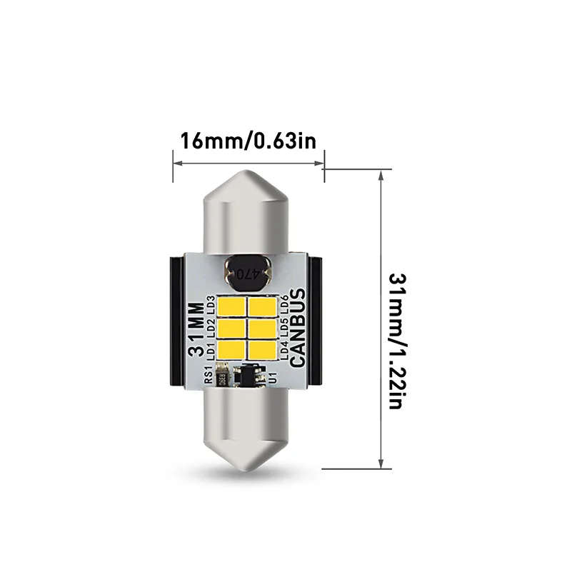 AUXITO 2x Canbus C5W светодиодный гирлянда 31 мм 36 мм 41 мм Количество ламп Подсветка регистрационного номера интерьер автомобиля задний багажник лампа 12V 6000 К ксенон белый - Испускаемый цвет: 31mm