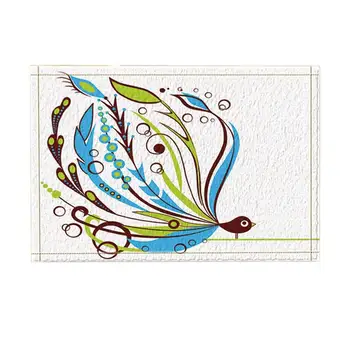 

Creative Decor, Cartoon Bird with Long Tail for Kids Bath Rugs, Non-Slip Doormat Floor Entryways Outdoor Indoor Front Door Mat