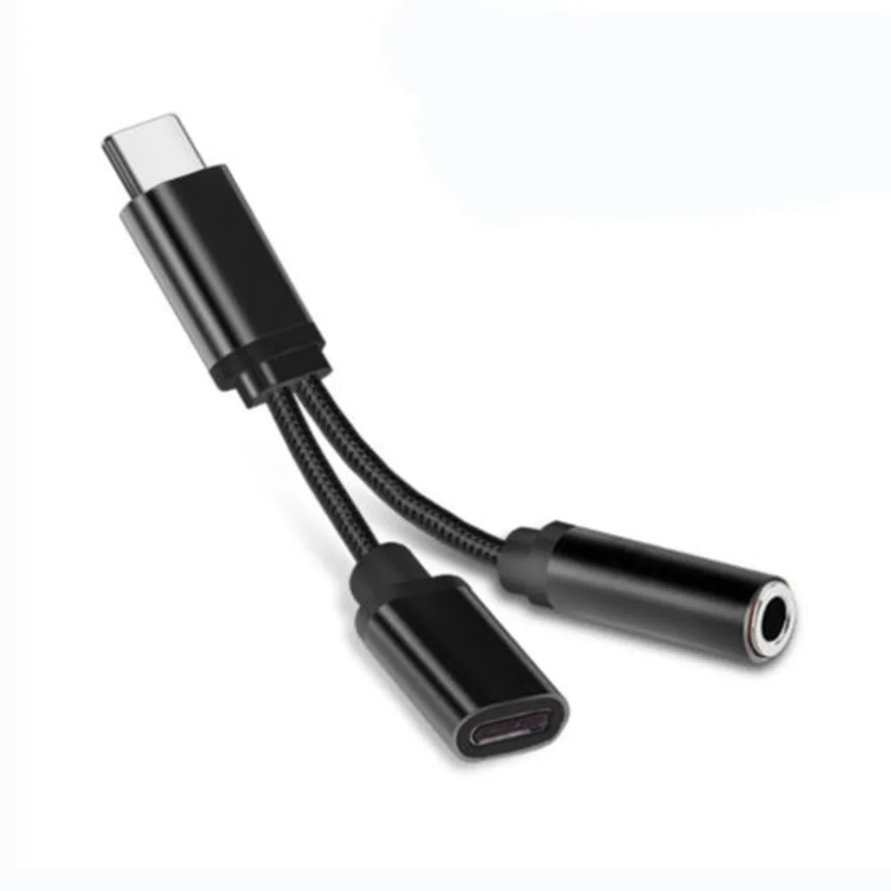 

2in1 USB-C Type C to 3.5mm Jack AUX Audio Cable Charging Cable Headphone Adapter for xiaomi dropshipping