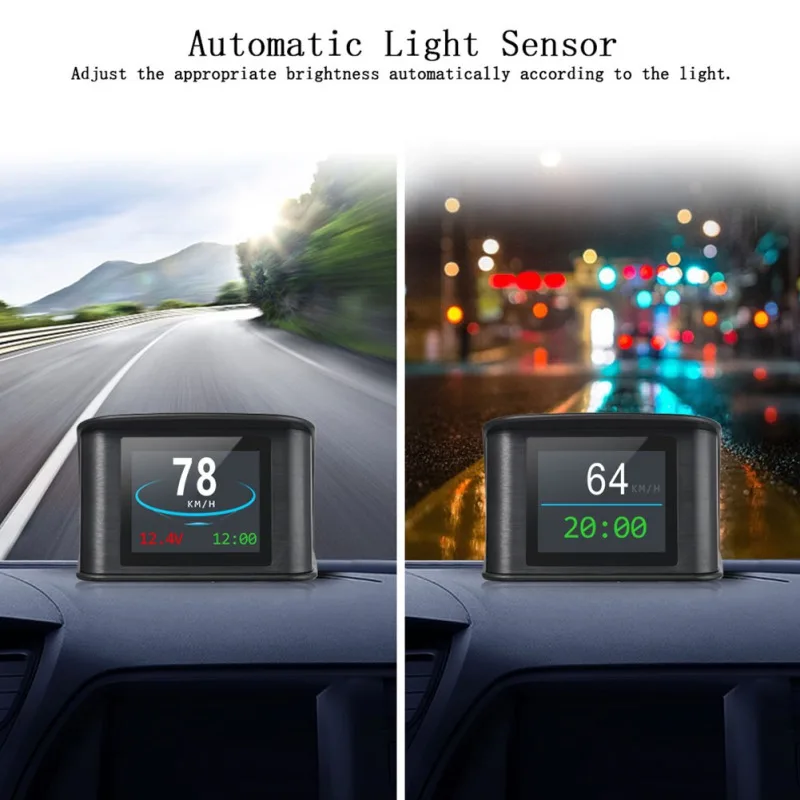 HUD Автомобильный бортовой компьютер Автомобильный цифровой gps OBD вождения головы вверх дисплей Спидометр хладагент температура диагностический инструмент