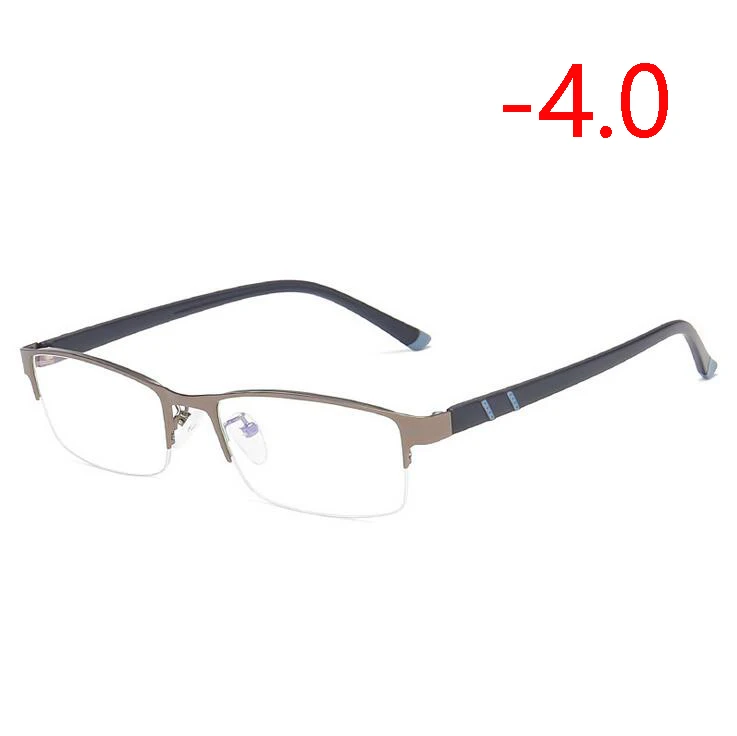 Myopia 400 Деловые мужские квадратные очки для близорукости с градусным металлическим 1,56 асферическим объективом рецептурная оптика очки 0-0,5-1,0 To-4,0 - Цвет оправы: Myopia 400