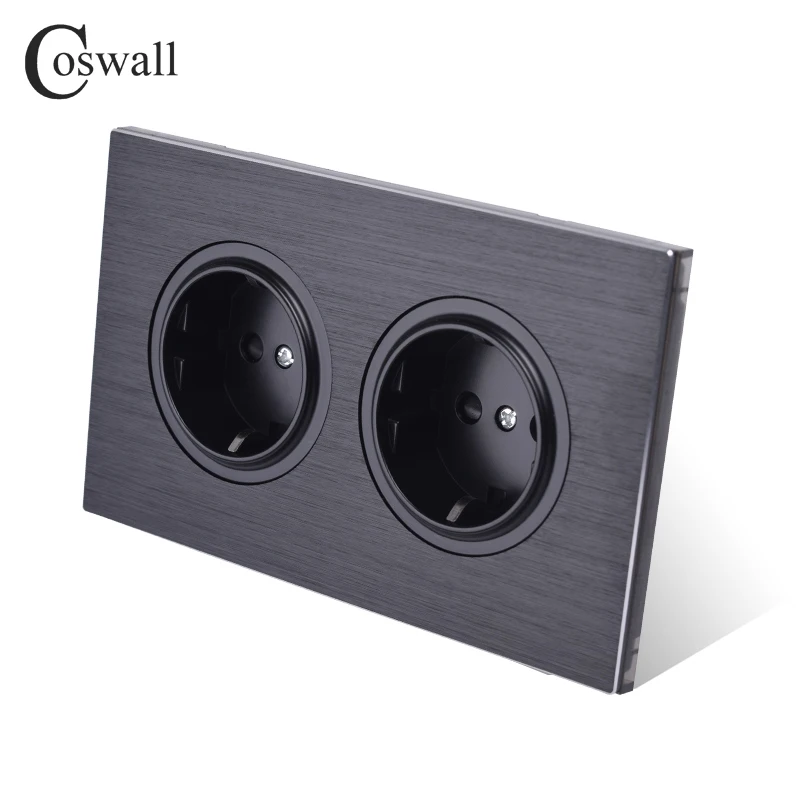 Coswall luxuoso painel de alumínio preto 16a
