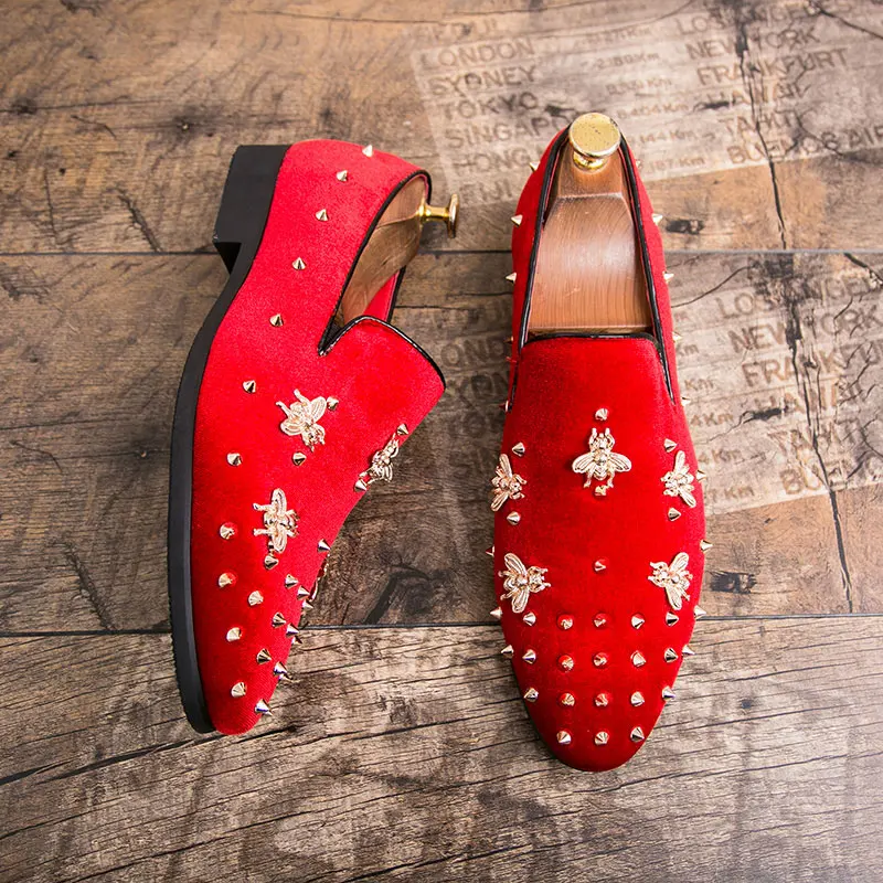 Big Size Men Shoes Rivets Men Loafers Comfortable Casual Shoes Men Luxury Fashion Wedding Party Shoes Men Flats Chaussure Homme