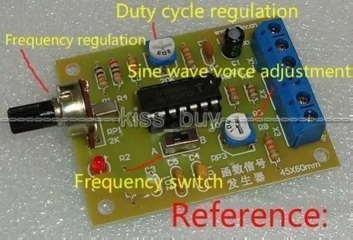 

DC 12V ICL8038 Function Signal Generator Module Square Triangle Sine Wave Output