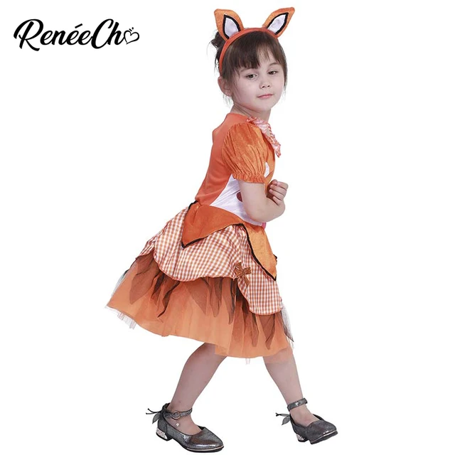 ReneeCho-Disfraz de zorro de dibujos animados para niña, disfraz de Halloween  para niños pequeños, vestido de fiesta de cumpleaños y Navidad, diadema -  AliExpress