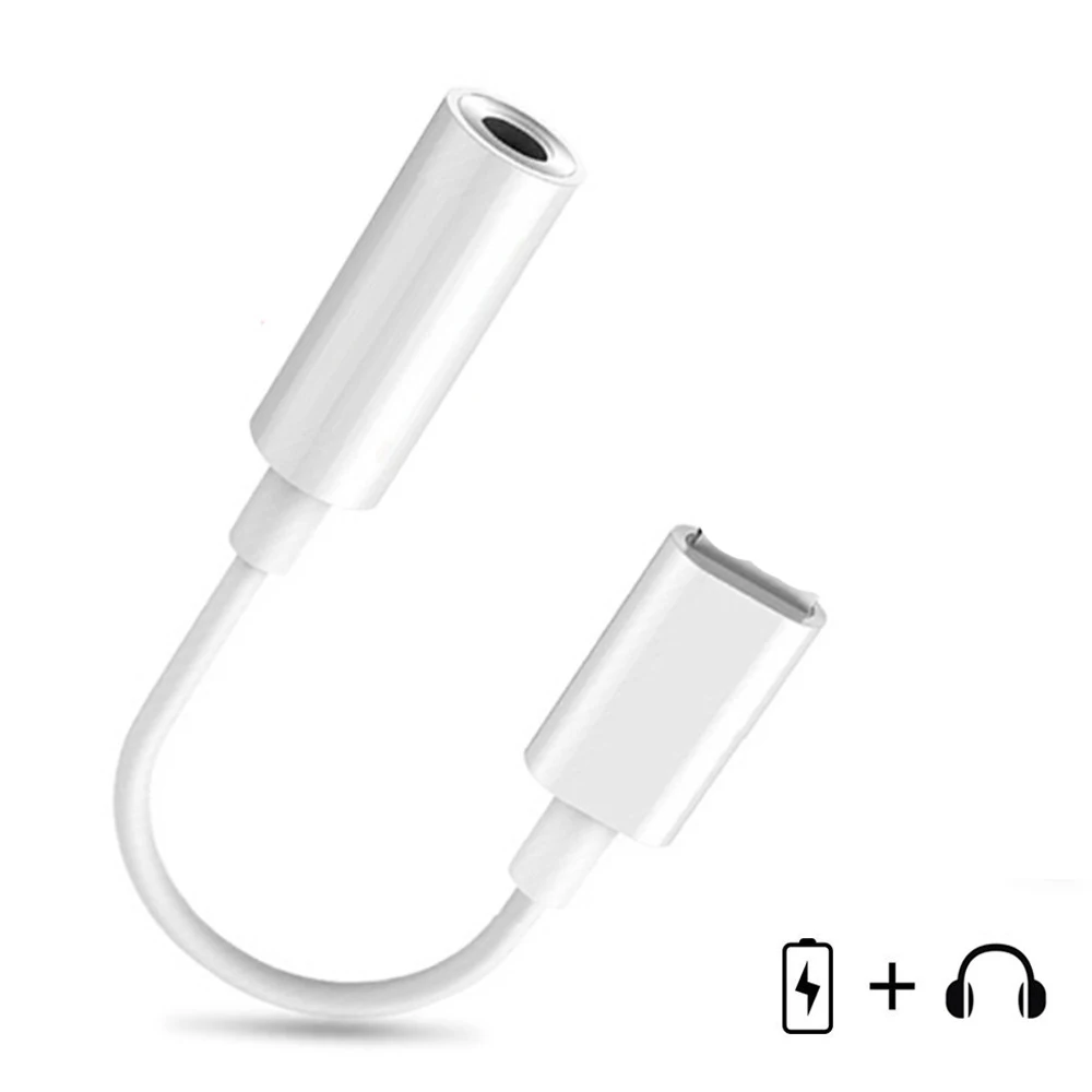 

For Lightning to 3.5mm Headphone Jack Audio Cable Converter Adapter Aux Music For iPhone 7 8 Plus X XR Earphone Splitter IOS 12
