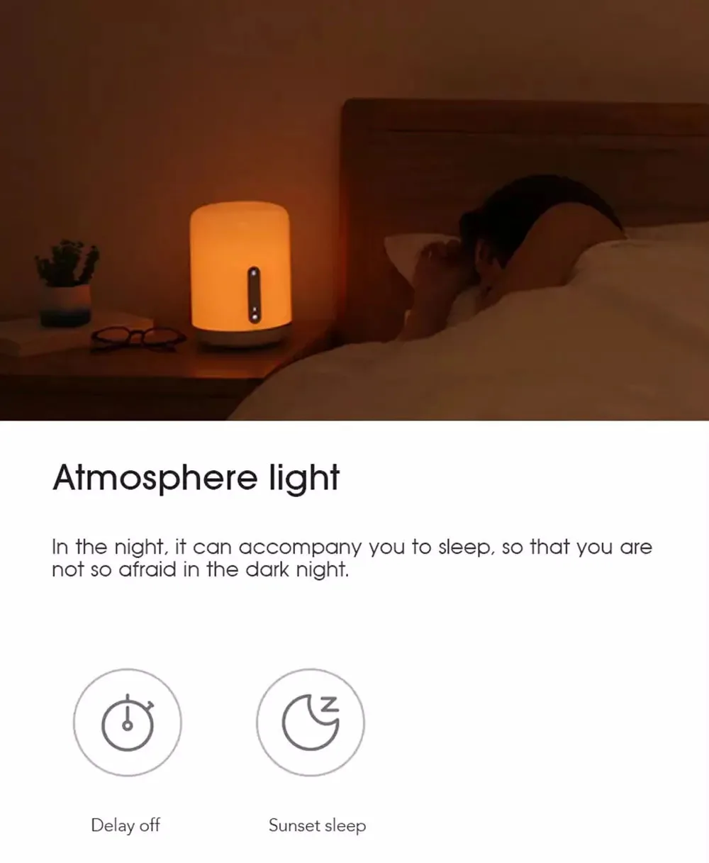 Xiaomi Mijia прикроватная лампа 2 смарт-настольная лампа BlueTooth WiFi сенсорная панель управления приложение Управление по Apple HomeKit Siri