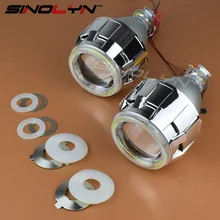 SINOLYN Обновление Metal 2.5 дюймов Лидер HID Биксенон Проектор Фары Линзы W/ВЕЛ Ангел Дьявол Глаза Halo Дооснащения H1 H4 H7