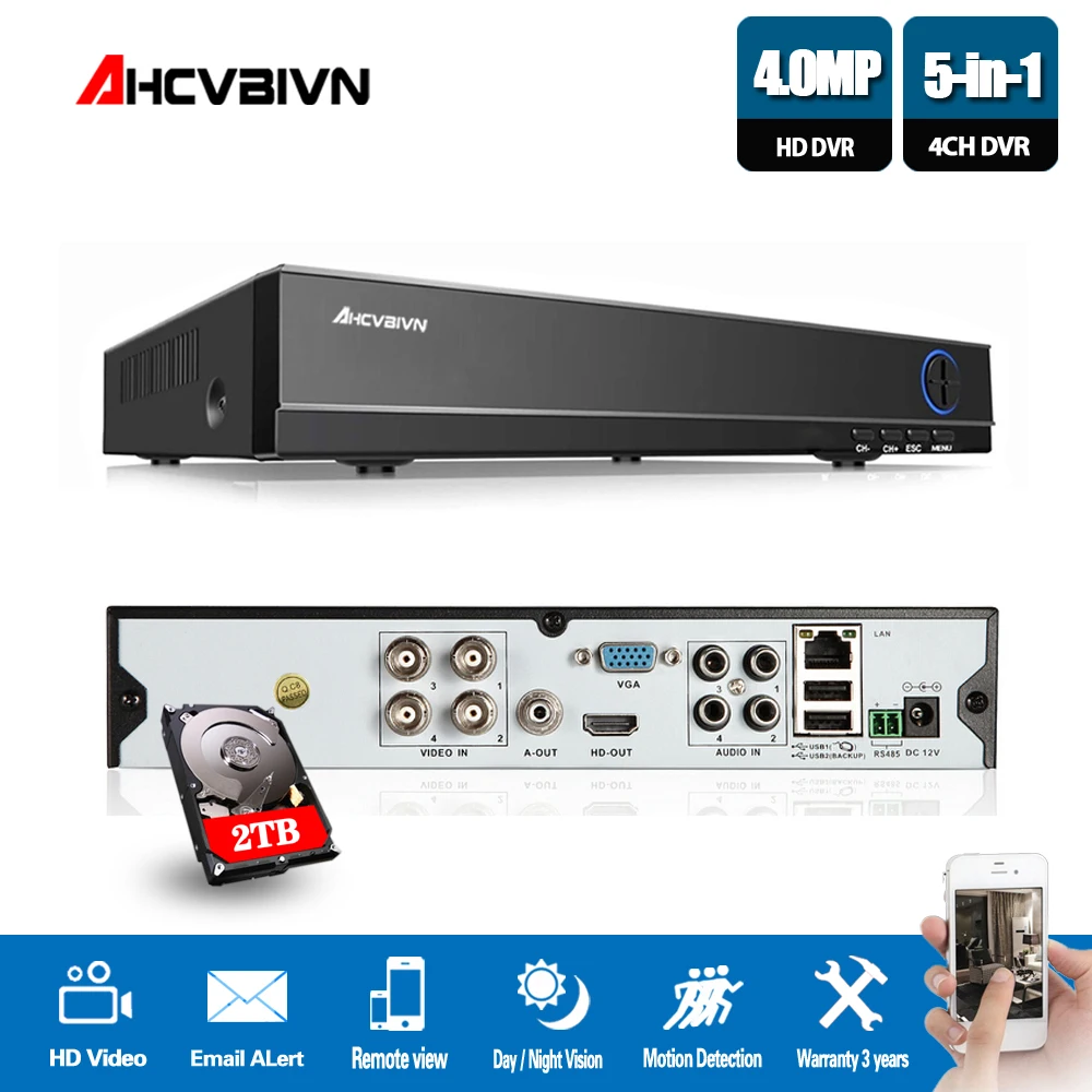

H.265/264 4CH 4MP /4CH 5MP CCTV NVR Motion Detect Email Alert RTSP Surveillance Network Video Recorder For H.265/H.264 Camera