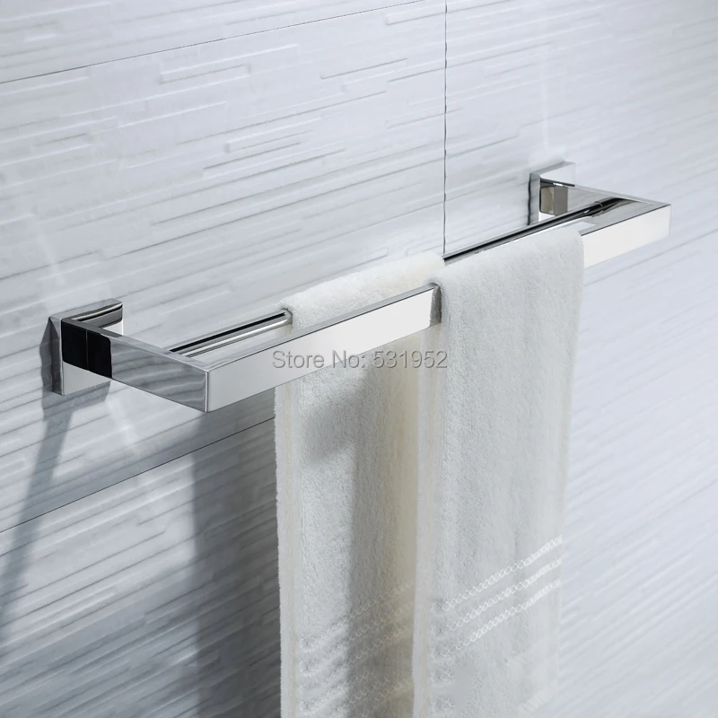  23-Inch Double Towel Bar Holder Bathroom Kitchen Wall Mounted Shelf Towel Rack Restroom Towel Rack  - 32888755213