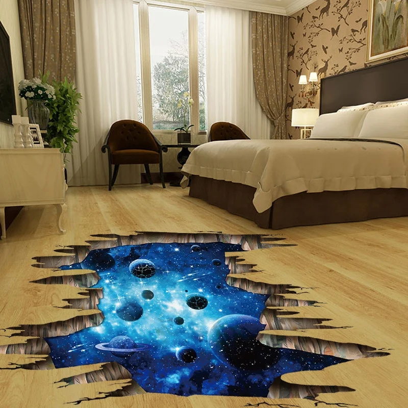 

3D Decor Creative Wall Stickers Kids Rooms Cosmic Space Galaxy Children Nursery Baby Bedroom Home Decoration Decals Foor Murals