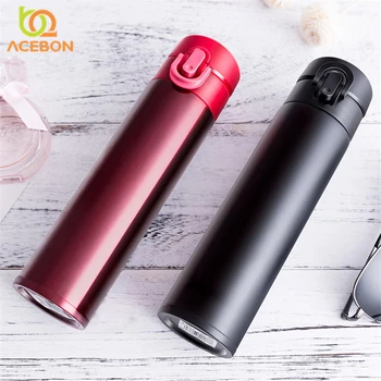 

ACEBON 400ml Bouncing Cover Stainless Steel Thermo Mug Thermos Bottle Water Bottle Vacuum Flasks Insulated Cup Thermos Thermocup