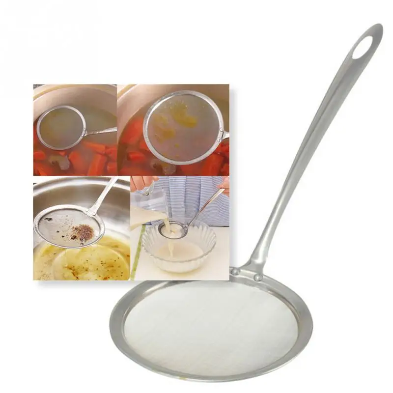 

Stainless Steel Fine Mesh Wire Oil Strainer Flour Colander Sieve Sifter Kitchen Cooking Tool
