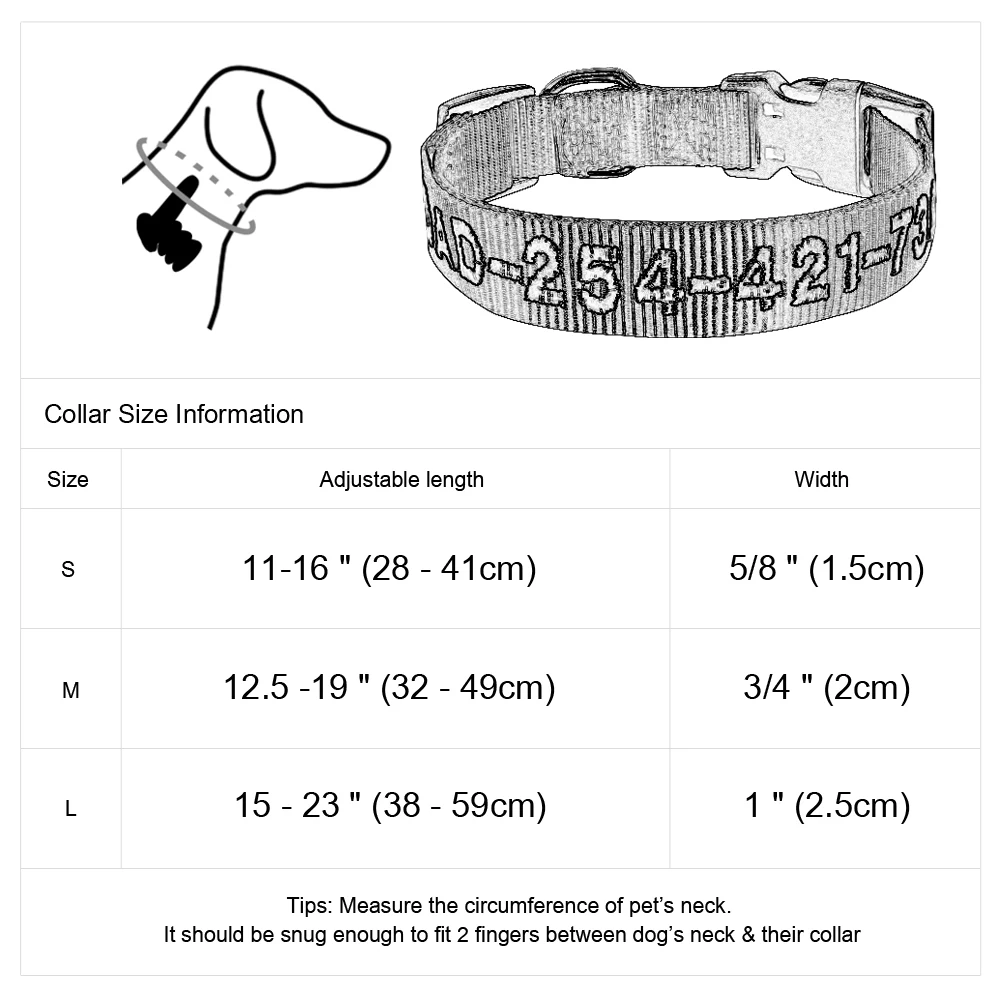 Ошейник для собак персонализированные вышитые ошейники для собак нейлон пользовательское имя телефон ID бирка ошейник Регулируемый для маленьких средних больших собак