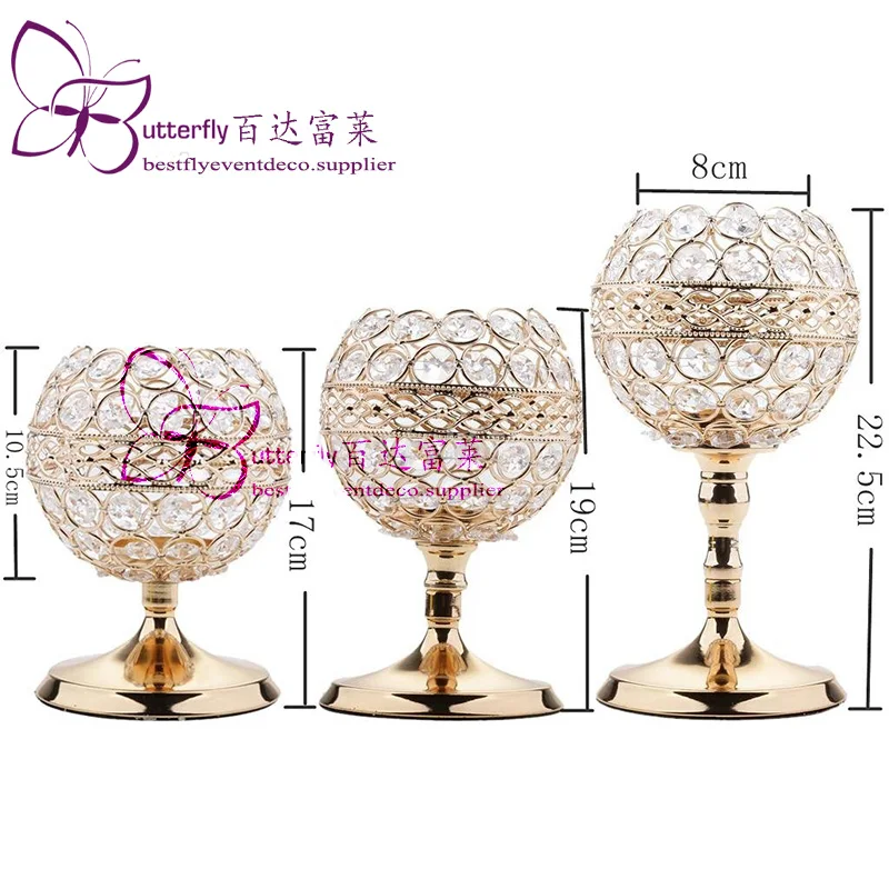 3Pcs Crystal Candle Holders-2
