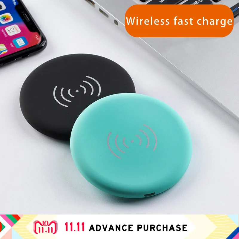 

colorful mini wireless charger for phone qi samsung huawei iphone X charging quick charge fast auto universal without wire