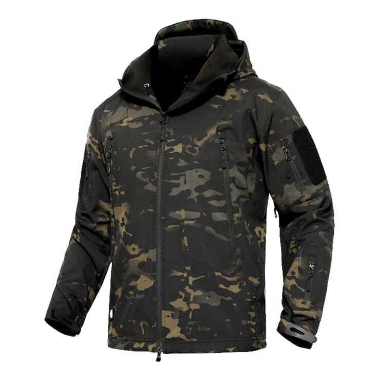 

Tactical Softshell Jacket Men Outdoor Hooded Fleece Jacket Wind Waterproof Multicam Black A-TACS Kryptek Coyote Brown(SKU050403)