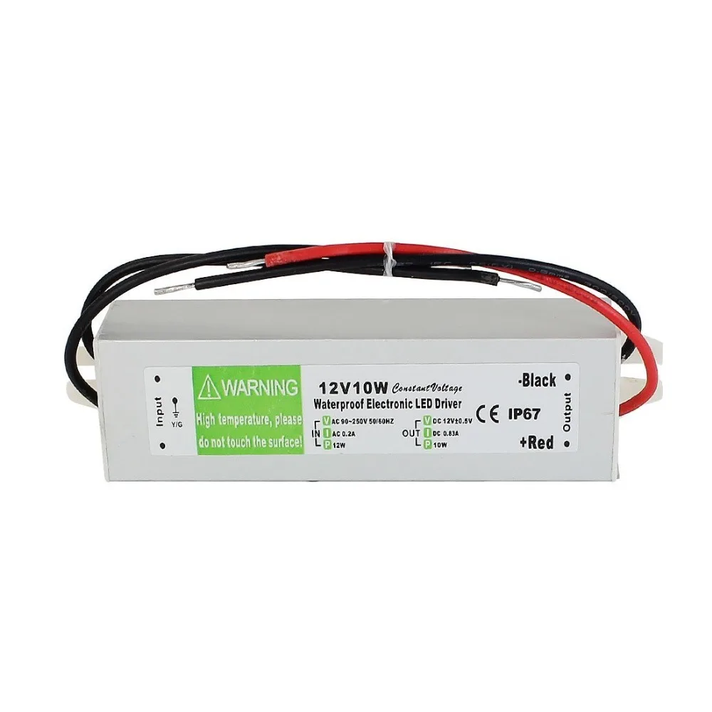 5pcs10W AC к DC12V водонепроницаемый IP67 Электронный Драйвер Открытый блок питания