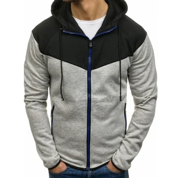 

Nice Patchwork Hoodie Men Casual Solid Sweatshirt Fashion Male Brand Autumn Cotton Jacket Long Sleeve Slim Zipper Hoodies 8J1422