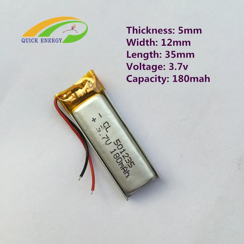 10pcs Large supply of 051235 3.7v 180mah thium polymer battery Bluetooth headset | Электроника