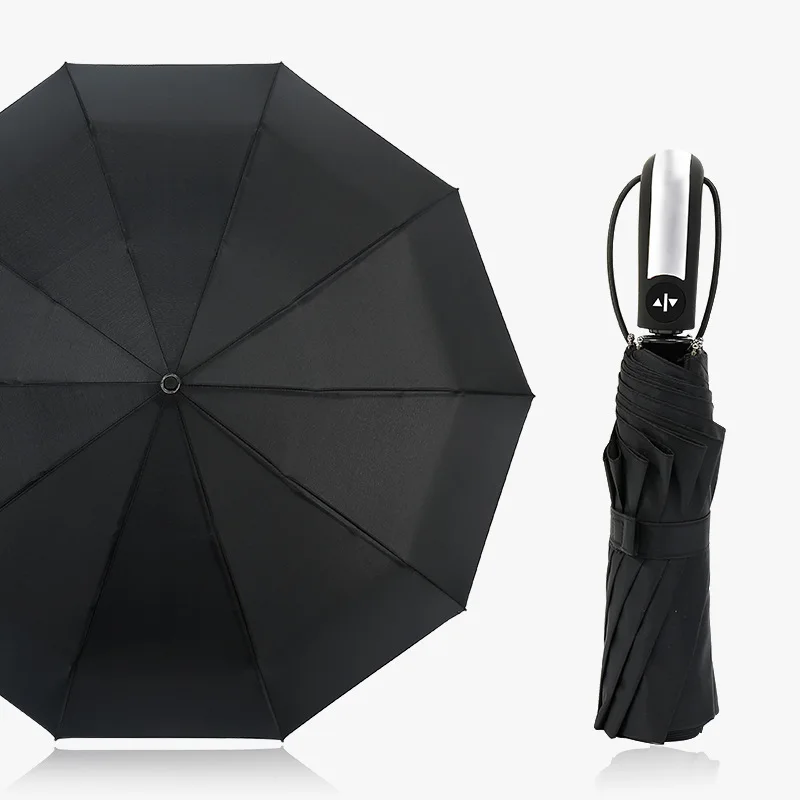 

High-quality business automatic three-fold umbrella.Solid color men's business umbrella