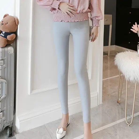 1662# Strech Cotton Skinny Maternity Legging Autumn Fashion Slim Pants Clothes for Pregnant Women Belly Pregnancy Clothing - Цвет: Серый