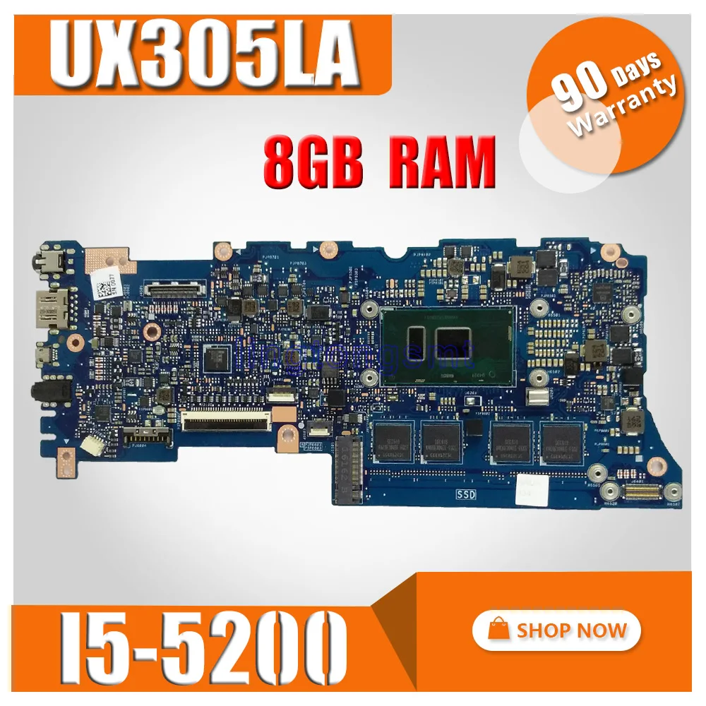 UX305LA otherboard I5 5200 cpu 8 GB ram REV2.1 для For Asus UX305L Материнская плата ноутбука материнская