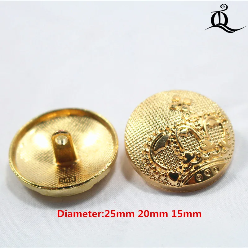

free shipping 10pcs gold crown Button clasp factory direct wholesale models hot models metal buttons 15-25mm sewing supplies,t6
