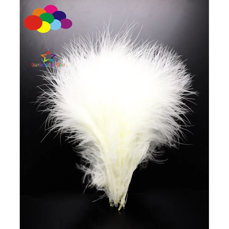 

500pcs 100% natural turkey soft fluff feather Dyed light yellow 15-20cm/6-8inch for Diy costume mask headdress