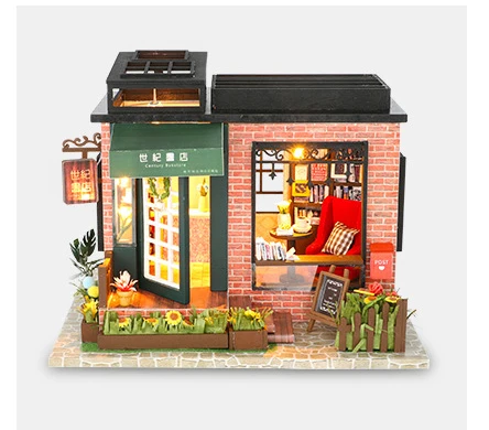 

3D DIY Doll House Wooden Baby Doll Houses Miniature houses century bookstore Toys for Children Grownups Japan style doll house