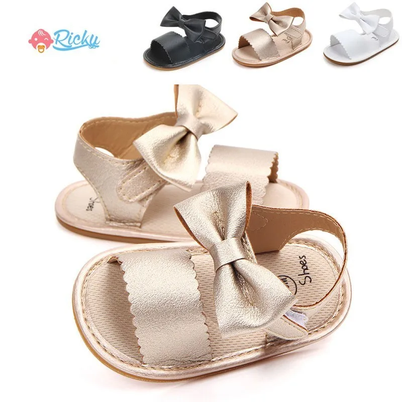 

Summer Baby Girls Shoes Breathable Bow First Walker Pu Newborn Baby Shoes Infant Toddler Soft Anti-slip Shoes