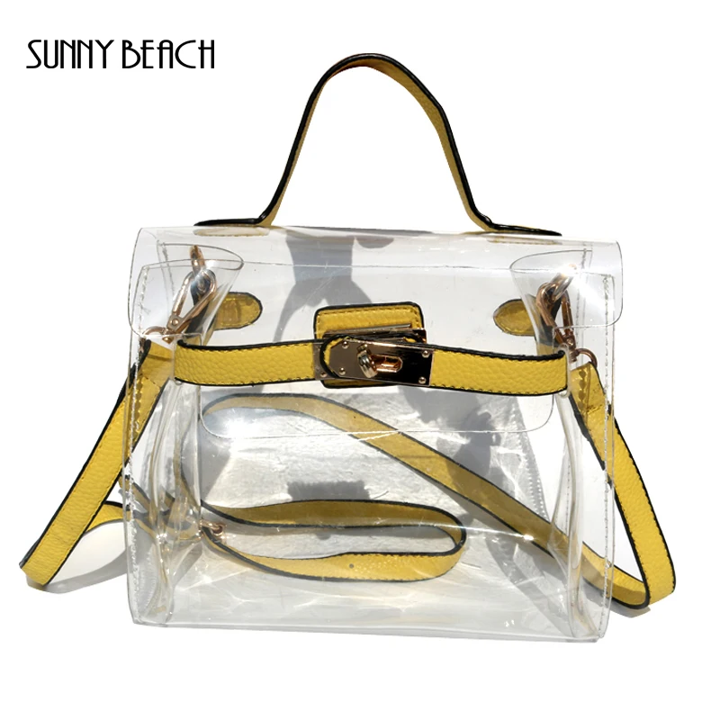 

SUNNY BEACH Beach Bag Composite Clear Bag Women Handbag Fun PVC Crossbody Messenger Bag Brand Designer Tote Bag