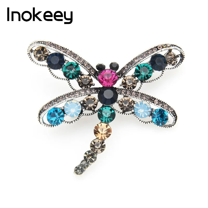 

Inokeey Big Mutlicolor Rhinestone Dragonfly Brooch Pins For Women Fashion Jewelry Gift Bouquet Pin Scarf Buckle