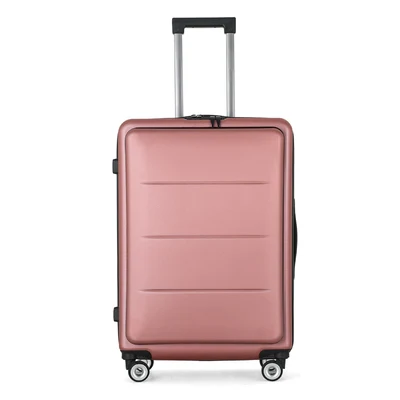 Высококлассный PC чемодан для путешествий, багаж на колёсиках с сумкой для ноутбука, универсальная колесная тележка, мужская деловая упаковка для файлов - Цвет: Rose gold
