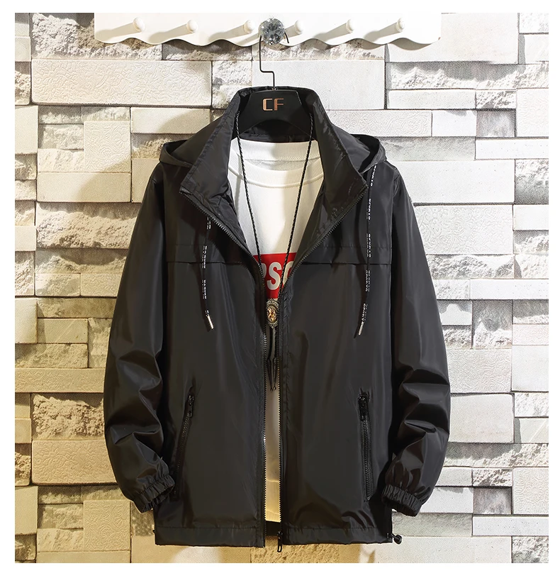 KUYO, мужская куртка S M-8XL, мужская куртка с капюшоном, Солнцезащитная повседневная куртка, ветровка в стиле хип-хоп, весенняя одежда для мужчин, Veste Homme размера плюс