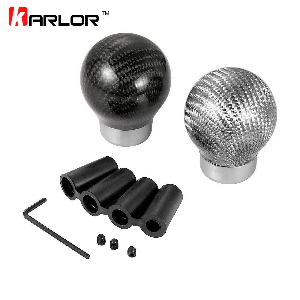Black Real Carbon fiber Shift knob Manual Gear Shift Knob Aluminum