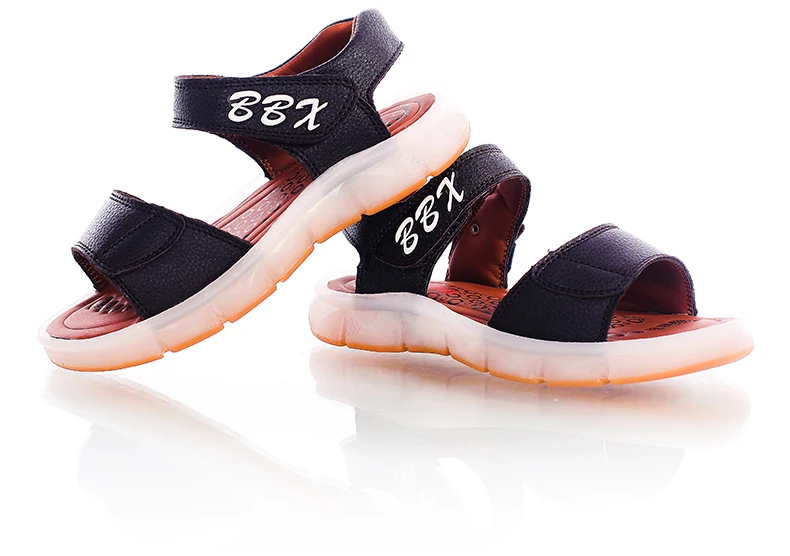 Sandálias para Meninos e Meninas Sapatos de Praia Unclejerry Recarregável Crianças Verão Sandálias Brilhantes Sapatos Princesa Luz Led Usb 35 High Quality Mamãe e Bebê