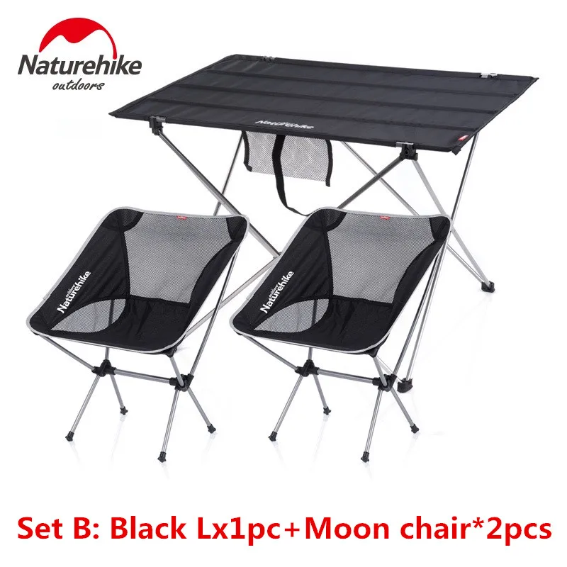 

NatureHike Factory Store Outdoor Camping Hiking ultralight folding table stool set Travel Wild Dining Picnic table set A-N