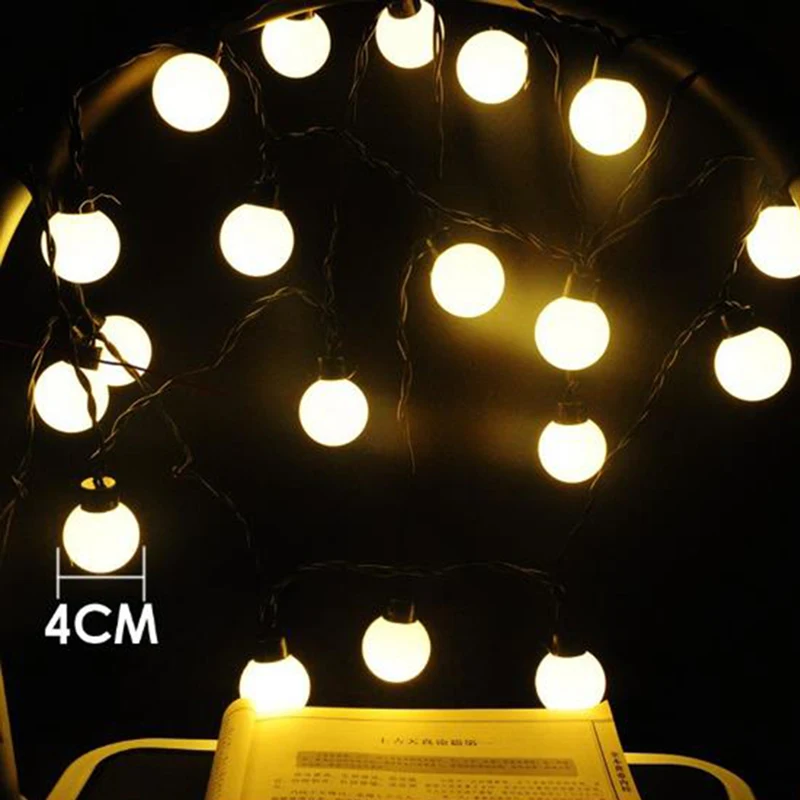 Dcloud 4CM big size 20 ball LED 5M String Black wire LED Starry Lights