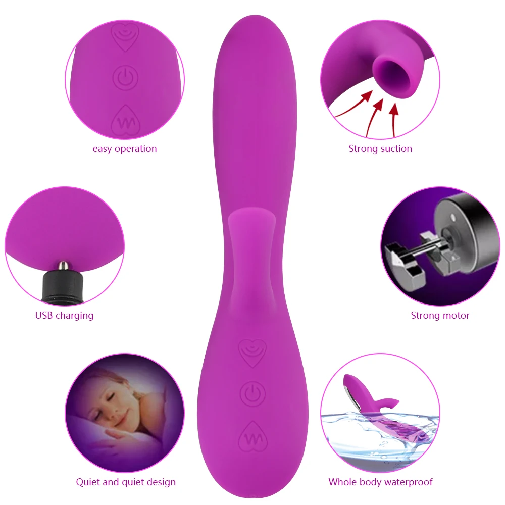 G Point Clitoris Vibrator Sex Toys for Women Clit Sucker Nipple Sucking 12 Vibration USB Charger Massager free gift