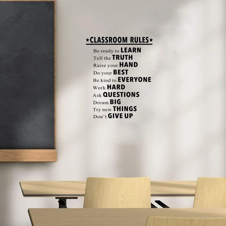

Classroom Rules Wall Decal Student Motivational Quote Vinyl Lettering Inspirational Saying