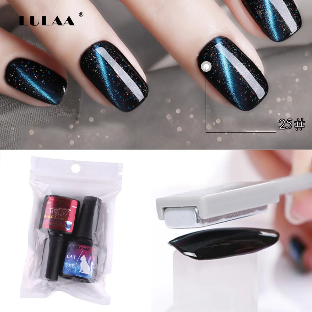 Новое поступление Гель-лак для ногтей "кошачий глаз"+ черный лак для ногтей УФ-светодиодный Гель-лак Полупостоянный Набор Горячая инструменты для дизайна ногтей Прямая поставка