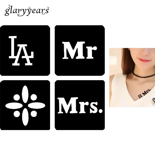 1 Sheet Henna Tattoo Stencil Mrs English Word Airbrush Painting Wrist Body Art Tattoo Template Decal Sexy Product Temporary G114 1 Sheet Henna Tattoo Stencil Mrs English Word Airbrush Painting Wrist Body Art Tattoo Template Decal Sexy Product Temporary G114