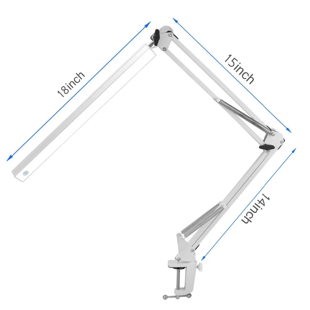 

Swing Arm Desk Lamp, 7W Architect Clamp On LED Lamp, Eye Protection for Home Office Studio,White