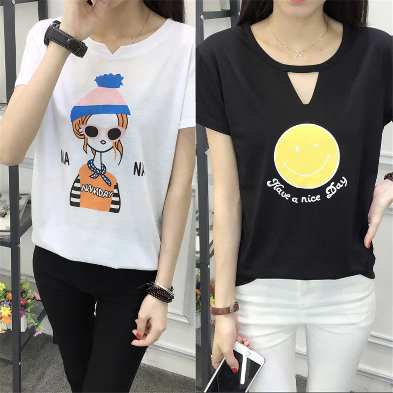 

LYTLM Large Sizes Ladies Tops V-neck Vetement Fille Teenage Girls Clothing 13 14 15 16 years Maruko Korean Style Harajuku Shirt